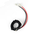 Black H7 LED headlight adapter bracket for Volkswagen vehicles with copper wire connections