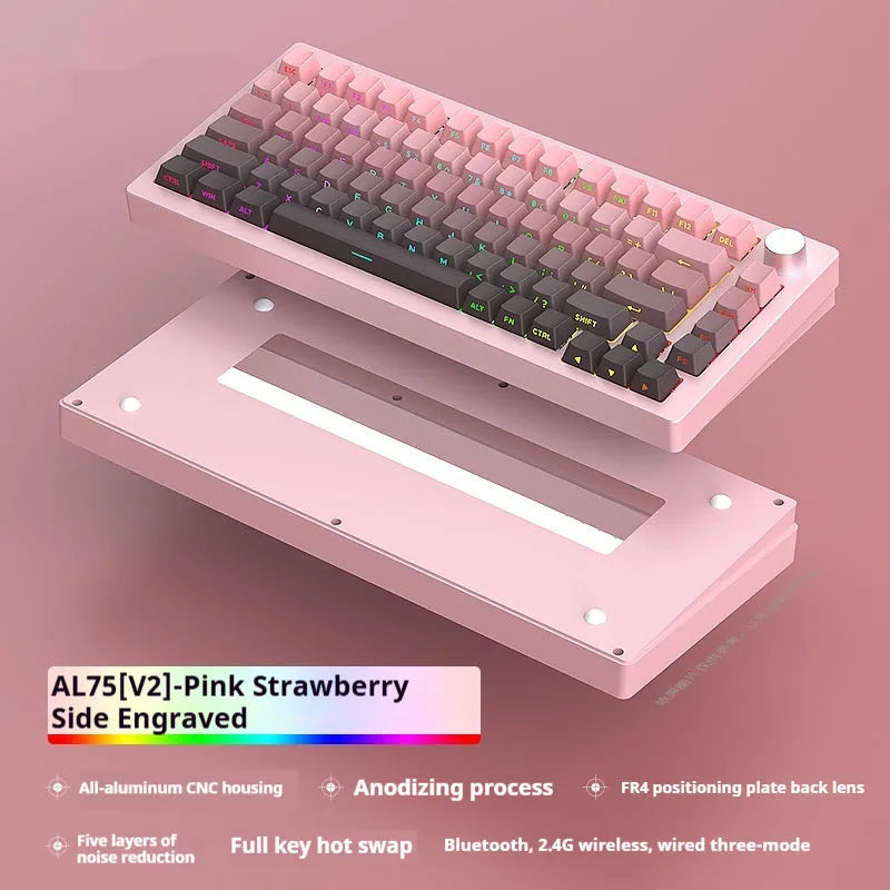 Heiji Snake aluminium mechanical keyboard kit with key puller and switch puller on a desk