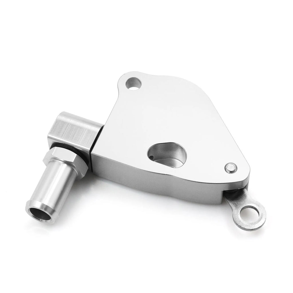 Aluminium coolant adapter for K20 K24 intake manifold measuring 145×105×35mm