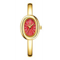 Women's retro oval quartz watch with 8mm thickness in gold colour variant