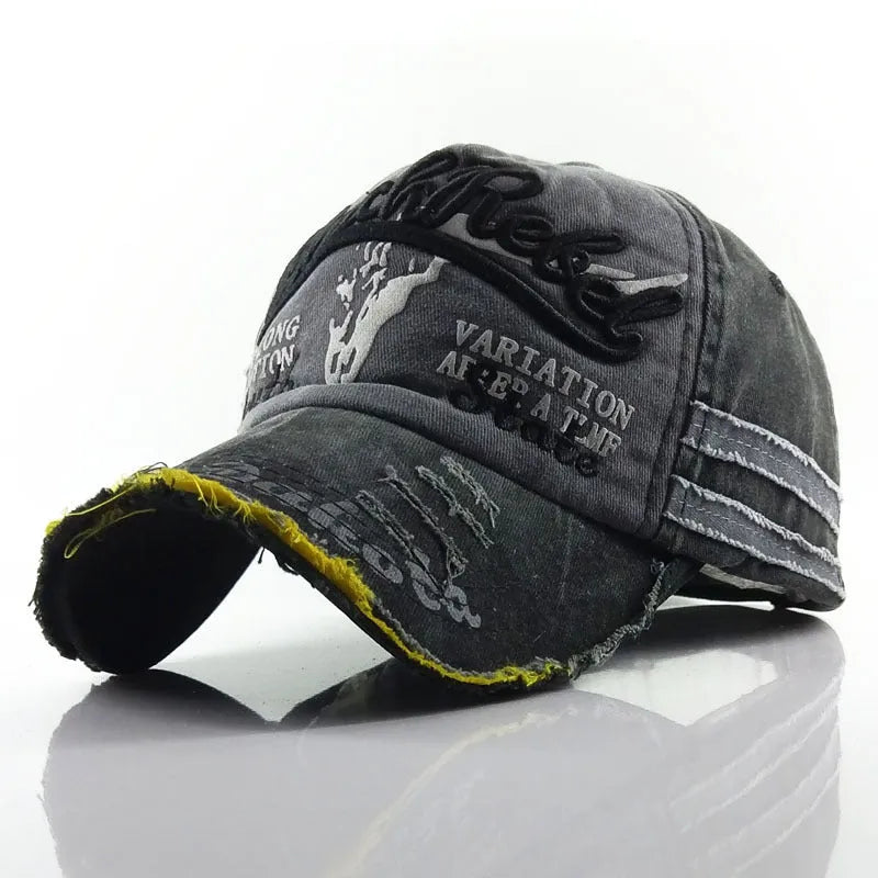 Denim Baseball Cap for Men and Women Retro Wide Brim Dome Hat Adjustable Size Four Seasons Travel Street Style Black Army Green Red Khaki Blue Champagne