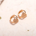 Rose gold heart-shaped copper earrings, Xiaoxiang style, one pair