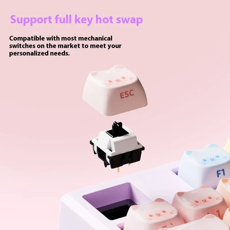 MG108B colour Sugar Cat design Bluetooth mechanical keyboard with piano switches