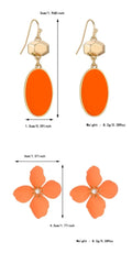 Colourful flower stud earrings made from alloy for women, supplied as one pair in three colour options.