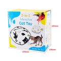 Automatic cat teaser toy with moving wand in picture colour design, measuring 19.8x11.5x19.5cm