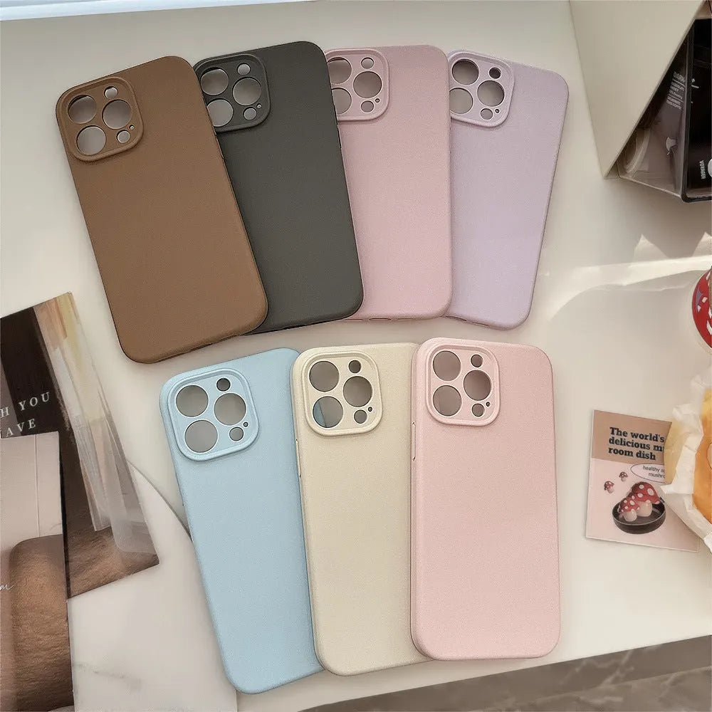 Liquid silicone iPhone case in solid colour with fall protection, compatible with iPhone 12 to 16 Pro Max