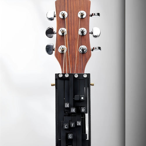 Black automatic chord device for folk guitar second chord practice