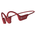 Bone conduction Bluetooth sports headset in a hanging neck design on a person running.