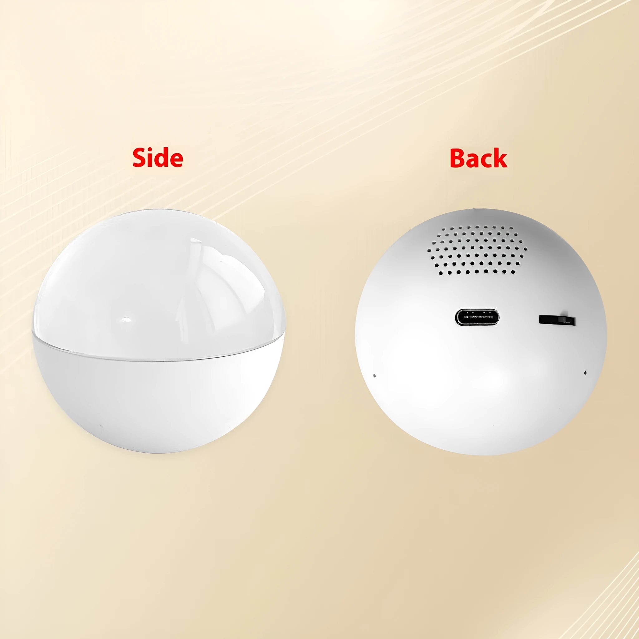 Electronic ball video player with round screen in orange, blue, white, pink, or black plastic shell