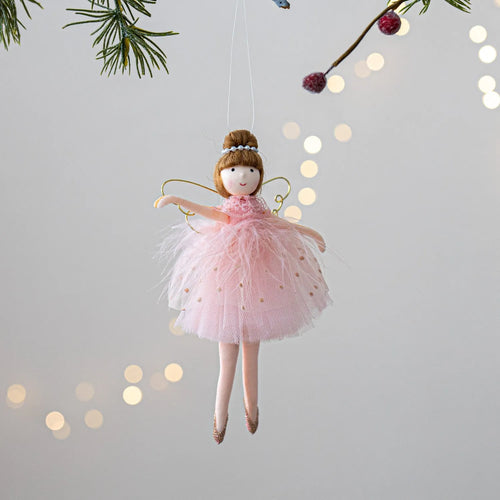 Pink and white cloth ballet girl angel doll plush pendant with modern simplicity design