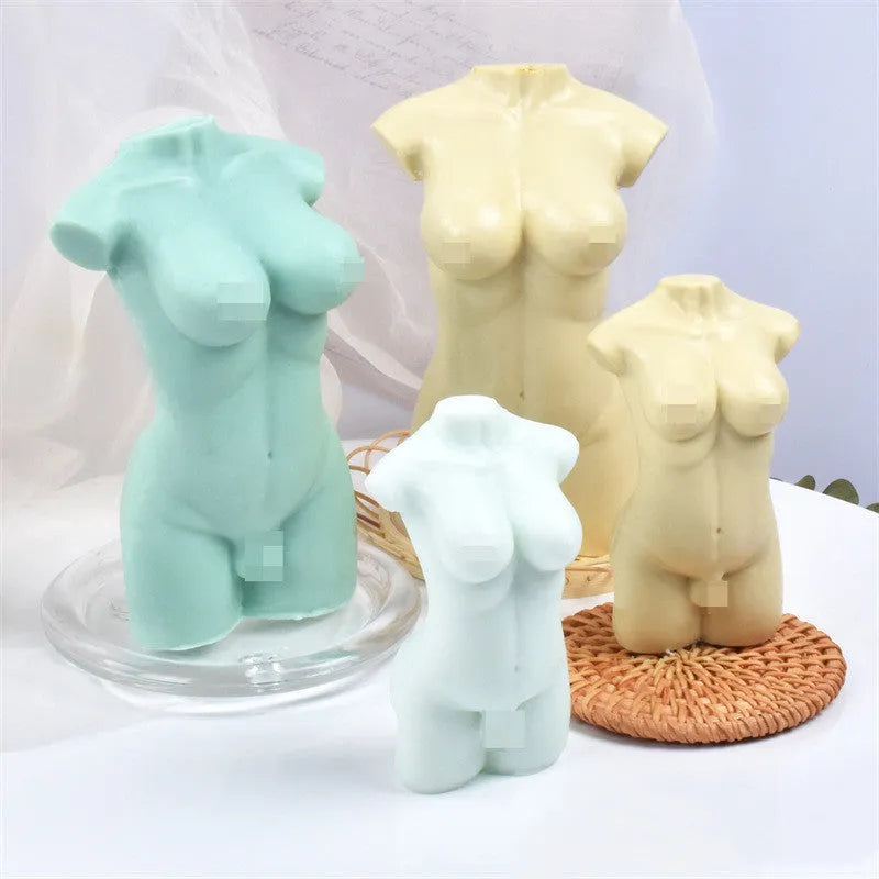 Geometric silicone mould for making body candles and aromatherapy plasters with 10cm and 14cm height sections