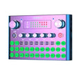 F007plus live broadcast sound card with condenser microphone and mounting bracket for mobile and computer streaming