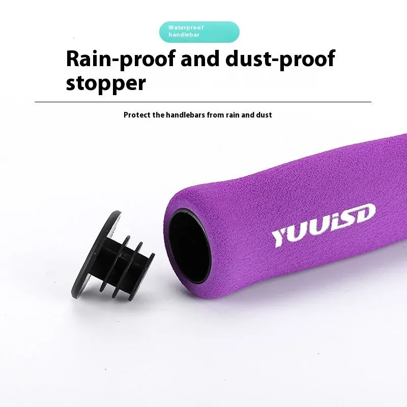 41g sponge mountain bike handle covers in black, purple, and biange colour options