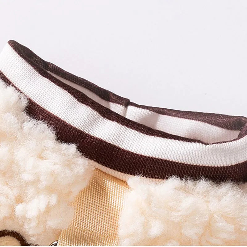 soft fleece dog hoodie in blessing animal pattern on a small dog autumn winter warm pet clothing