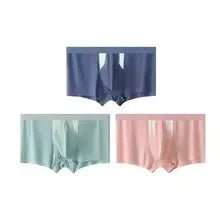 Ice silk underwear shorts with double-layer hole bag design for dry and wet separation