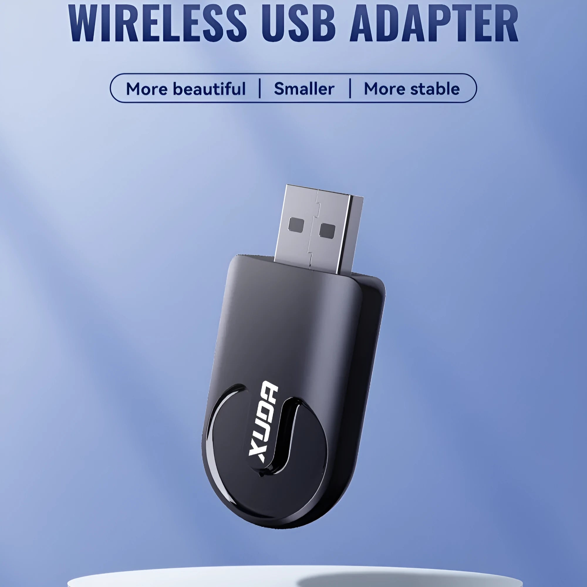Black mini Carplay USB wireless adapter showing 26x55x13mm dimensions