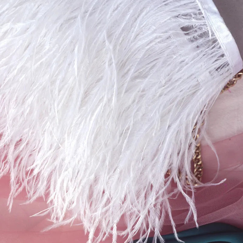 Decorative feather cloth strip DIY trim 10-15cm wide in multiple colours for clothing crafts