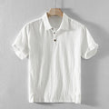 Men's cotton linen casual shirt in loose fit available in multiple solid colours