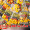 Honeysuckle chrysanthemum tea boxes with tea bags and complimentary cups in bundle packaging