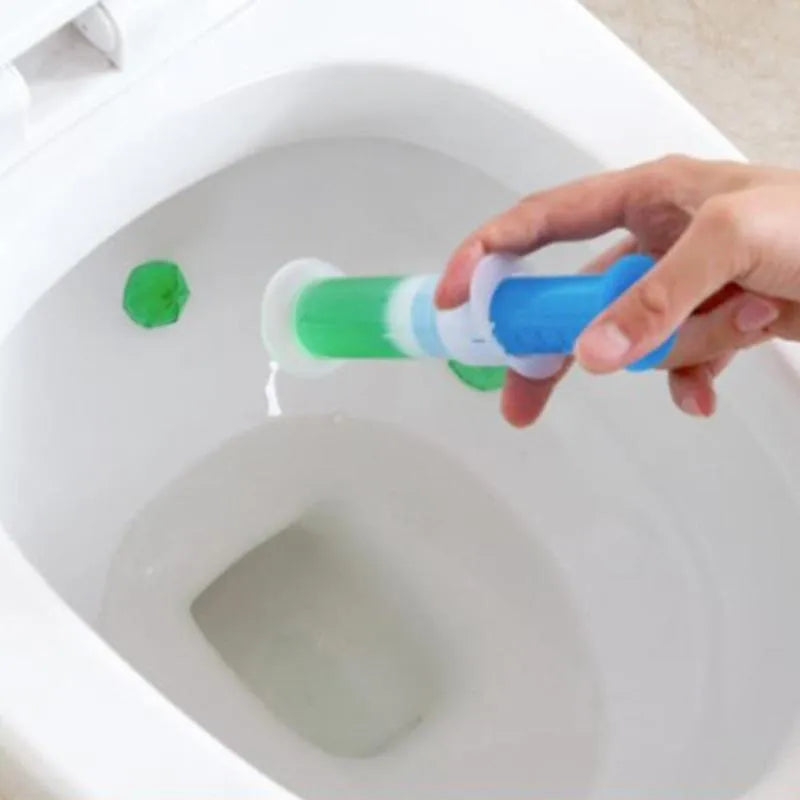 Magical Toilet Cleaner Gel in purple lavender colour-changing stick-on design with handle, 4.5x12cm