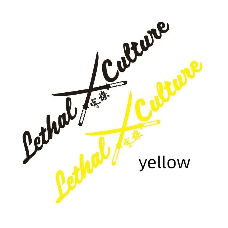 Car rear windshield vinyl sticker with family text designs in yellow or silvery white colours