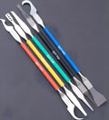 Five piece stainless steel plastic disassembly tool set with thin 0.07mm blades