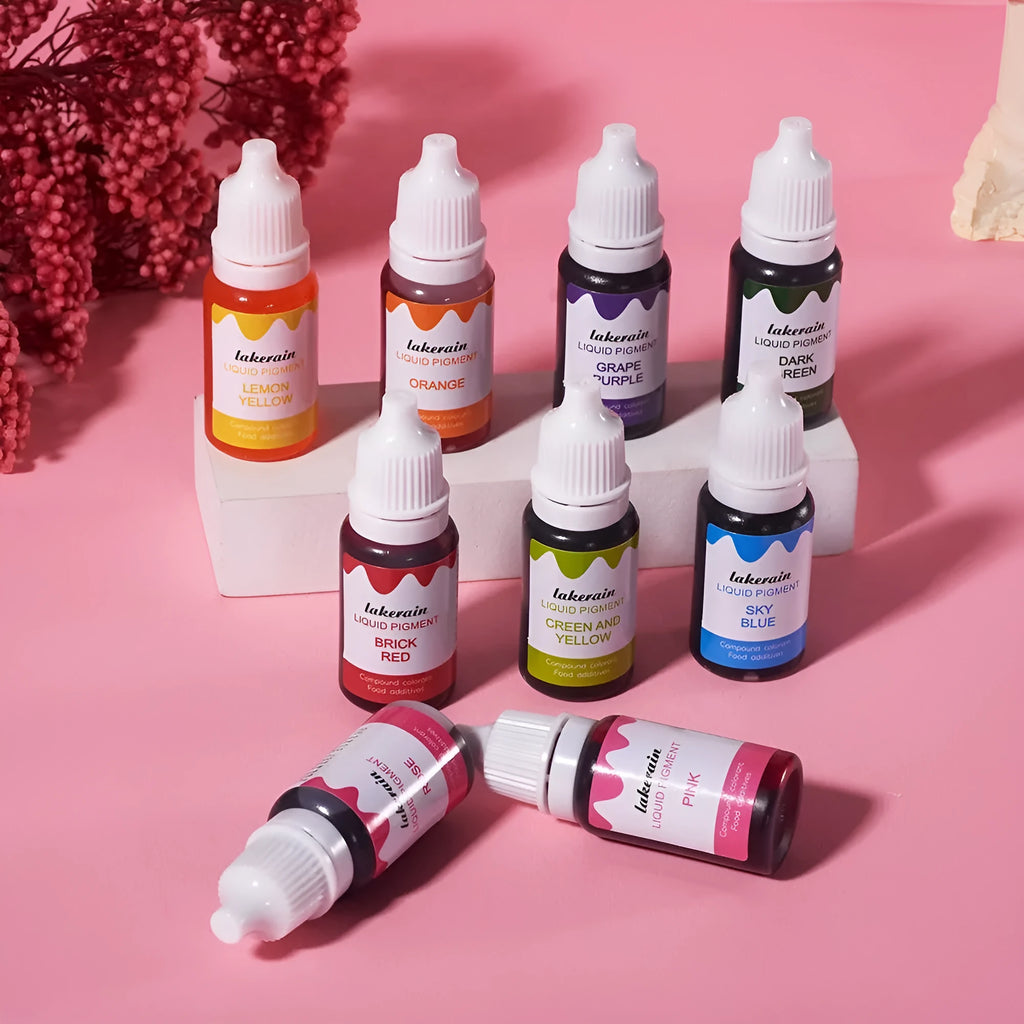 24 bottles of natural food colouring pigments with accessories for cake decorating and crafts
