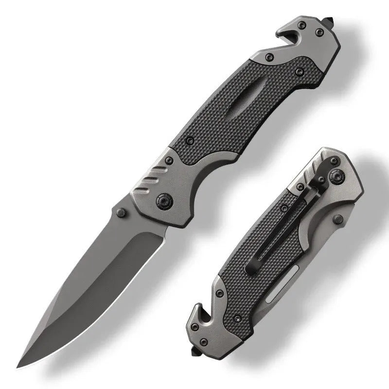 Portable alloy folding knife with 225mm length for outdoor camping and utility use