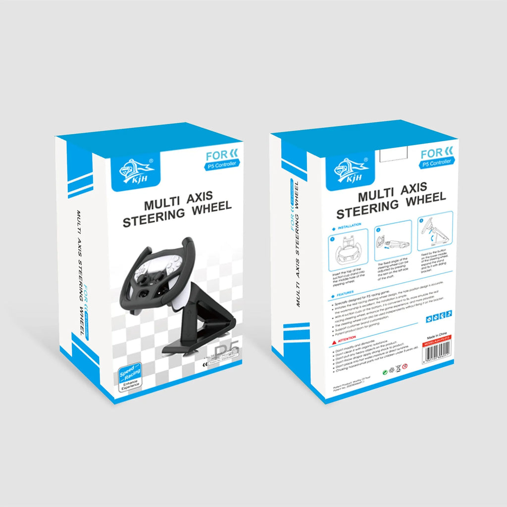 Black ABS plastic gamepad steering wheel bracket with a suction cup base for mounting a mobile phone.