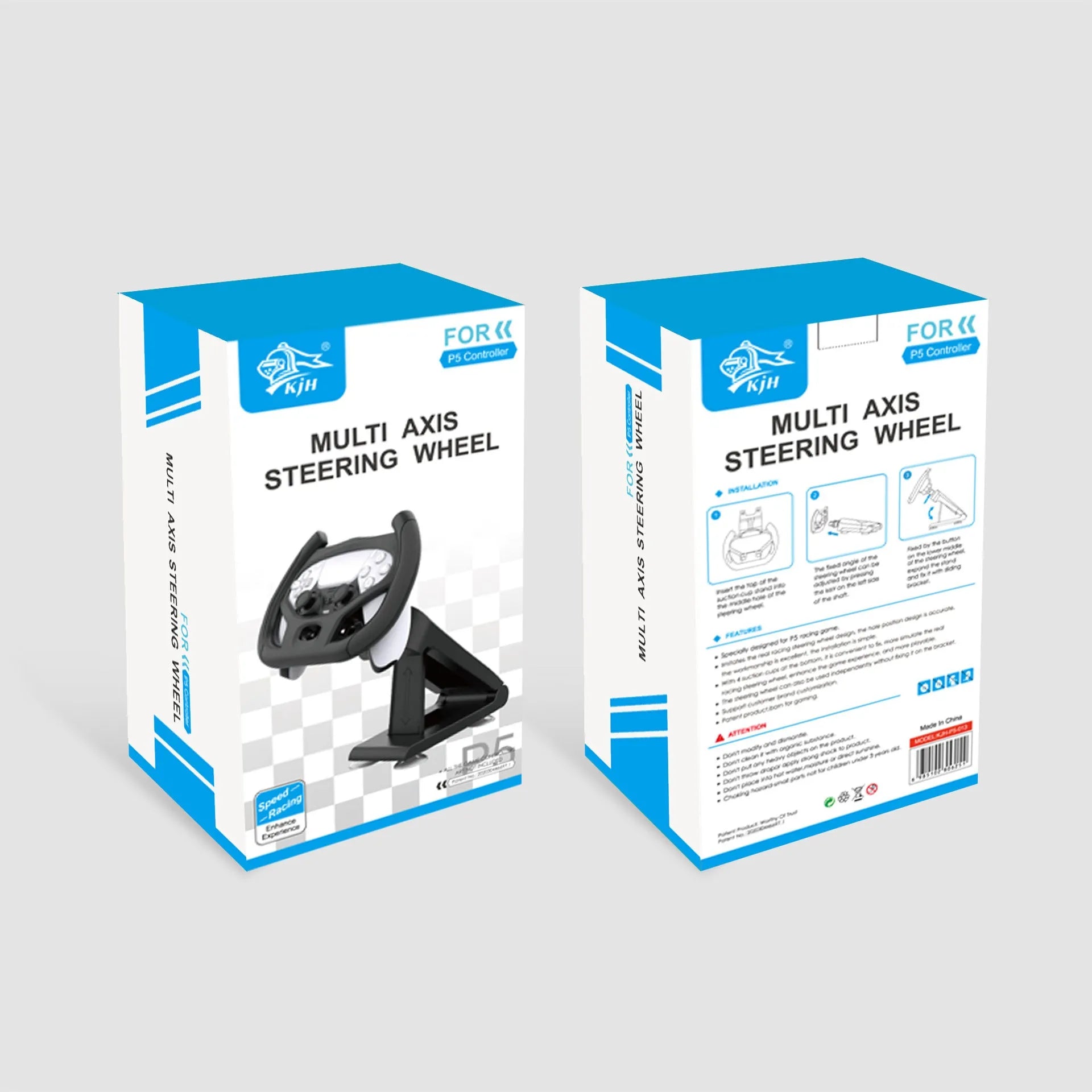 Black ABS plastic gamepad steering wheel bracket with a suction cup base for mounting a mobile phone.