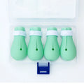 Green silicone cat paw cover gloves for scratch protection during washing and handling