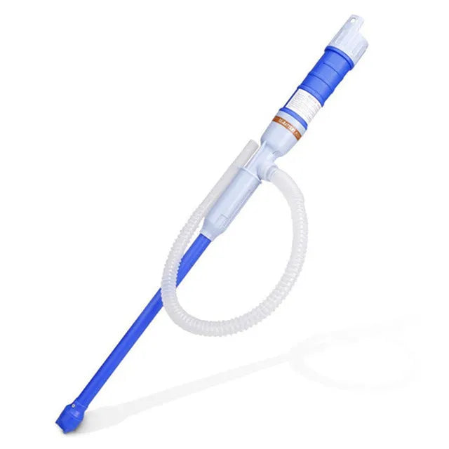 Manual hand pump siphon for fuel oil gasoline transfer in blue or red colours