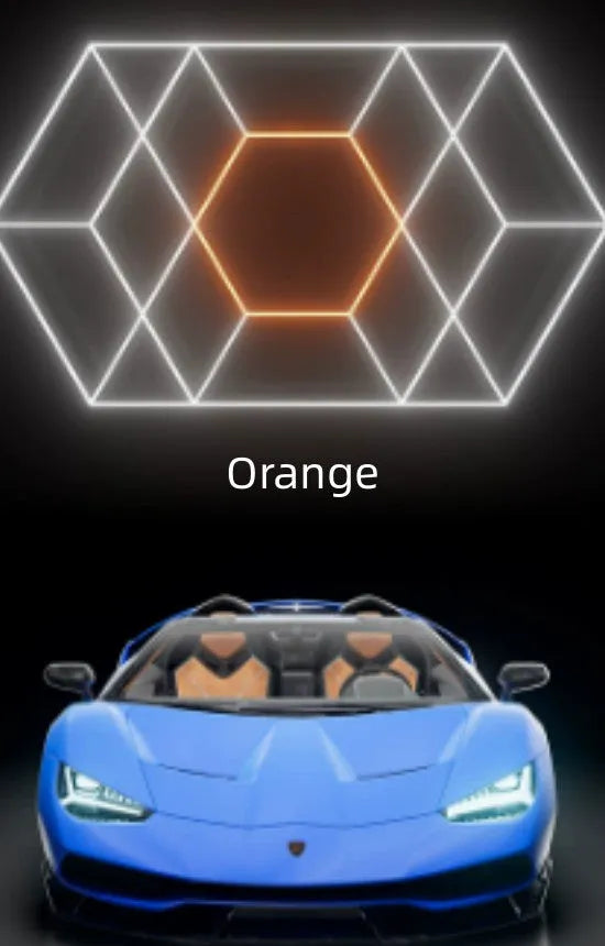 480W honeycomb car beauty LED station light with PC shell, 2.4x4.8m, in orange or rose red