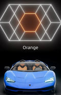 480W honeycomb car beauty LED station light with PC shell, 2.4x4.8m, in orange or rose red
