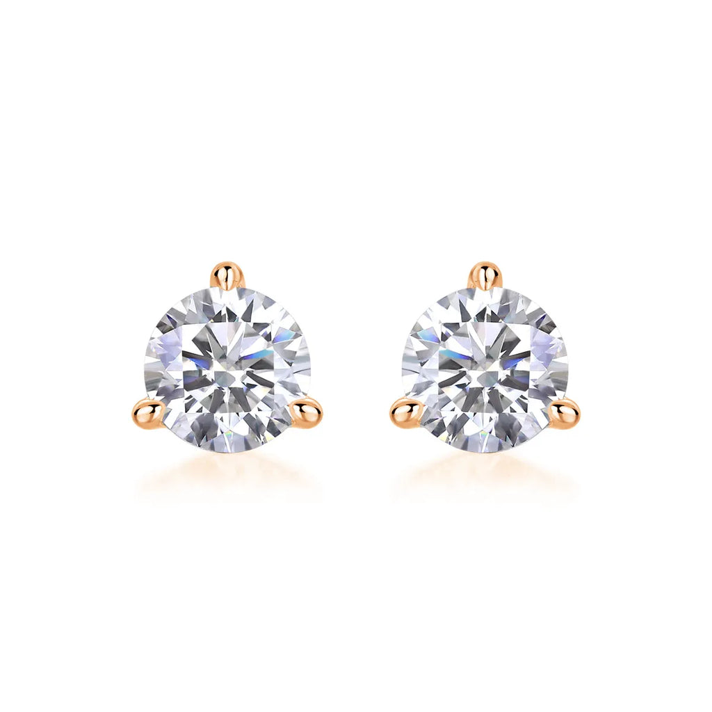 Frozen Frame 0.5-carat moissanite stud earrings in S925 silver platinum-plated gold colour gift box