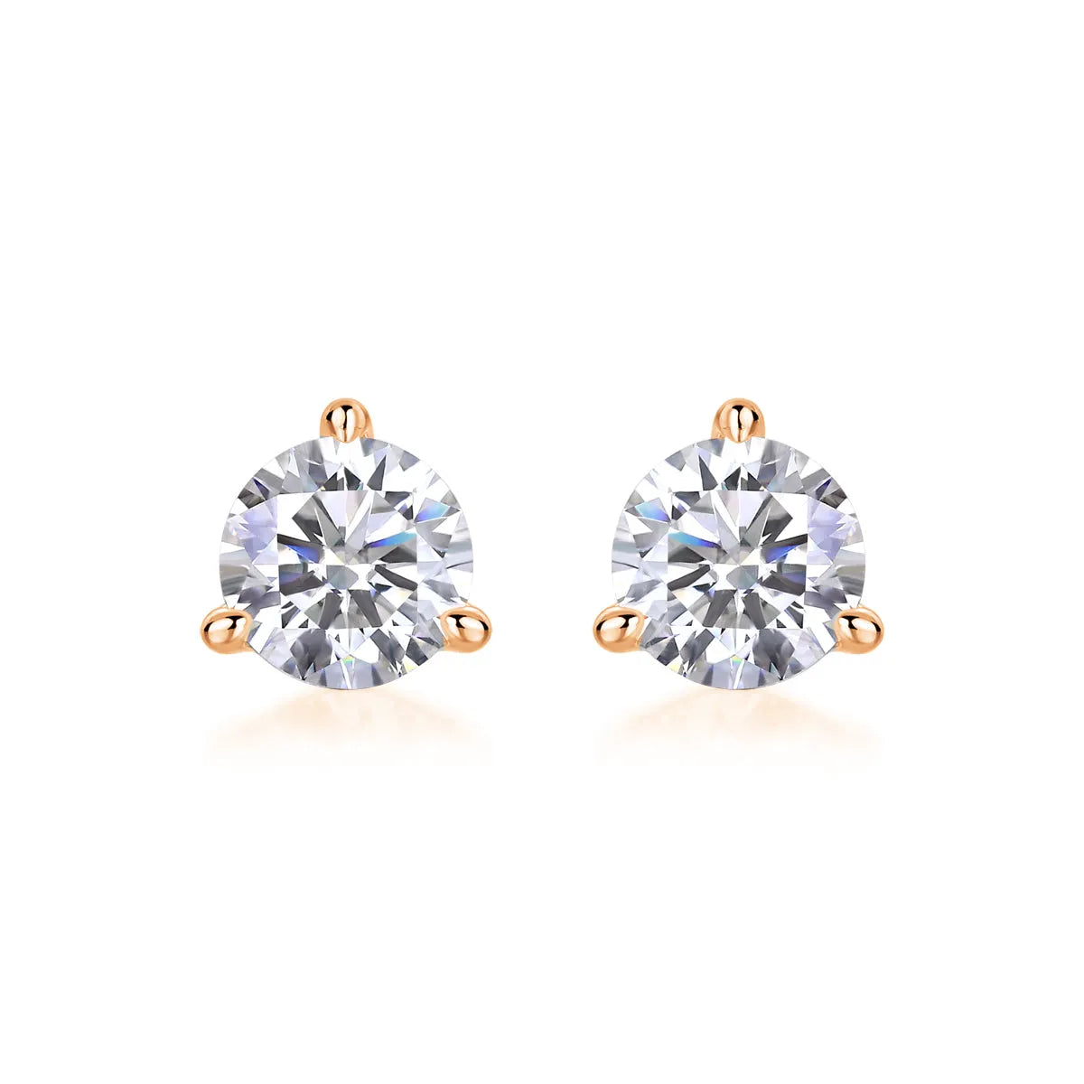 Frozen Frame 0.5-carat moissanite stud earrings in S925 silver platinum-plated gold colour gift box