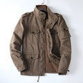 Men's loose fit cotton twill jacket with zip front in retro style available in multiple sizes