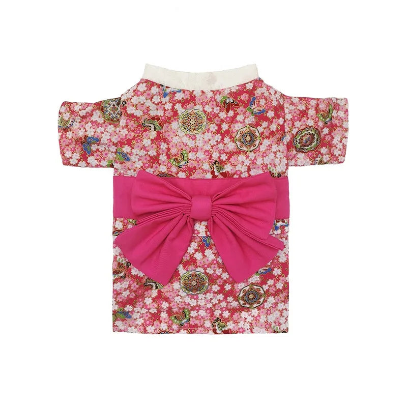 Small dog and cat clothes in five sizes S to XXL with Cherry blossoms, Geisha, Kimono doll, Lucky Cat and Ukiyoe prints