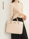 Waterproof Oxford cloth laptop bag handbag in cold sand colour, soft handle, size for 15/15.6/16 inch laptop