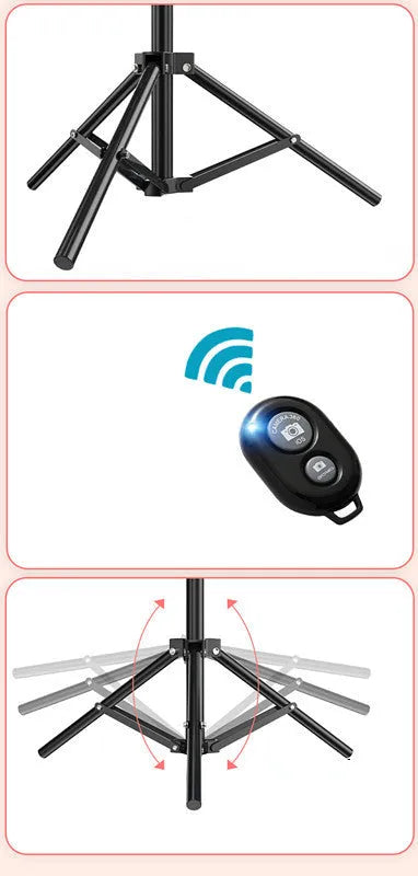 10-inch ring selfie beautifying light mounted on a 19cm metal stand bracket.