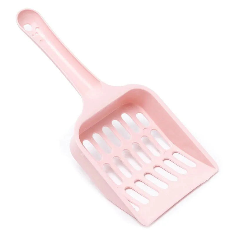Plastic cat litter scoop in blue colour showing sand shovel design for litter tray cleaning