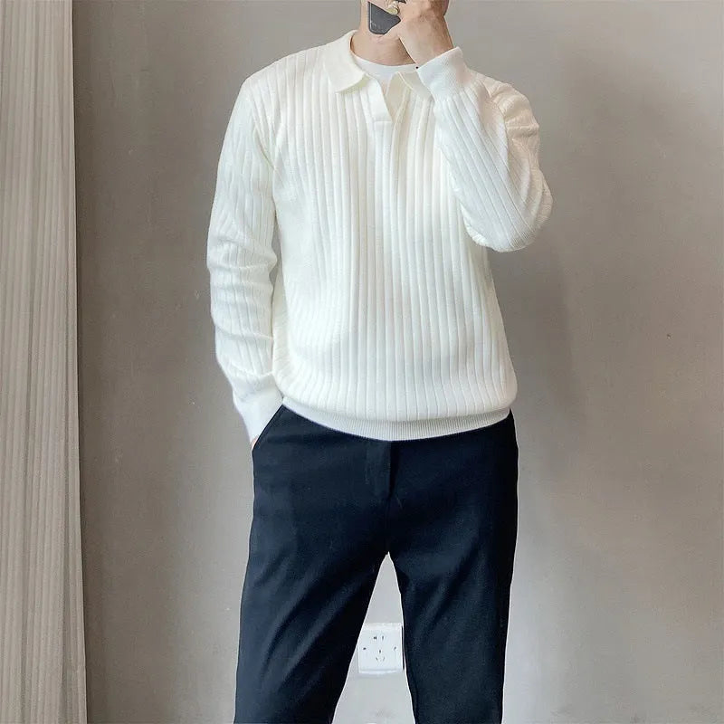 Men's loose fit rabbit fur modal knitted pullover sweater in light gray colour
