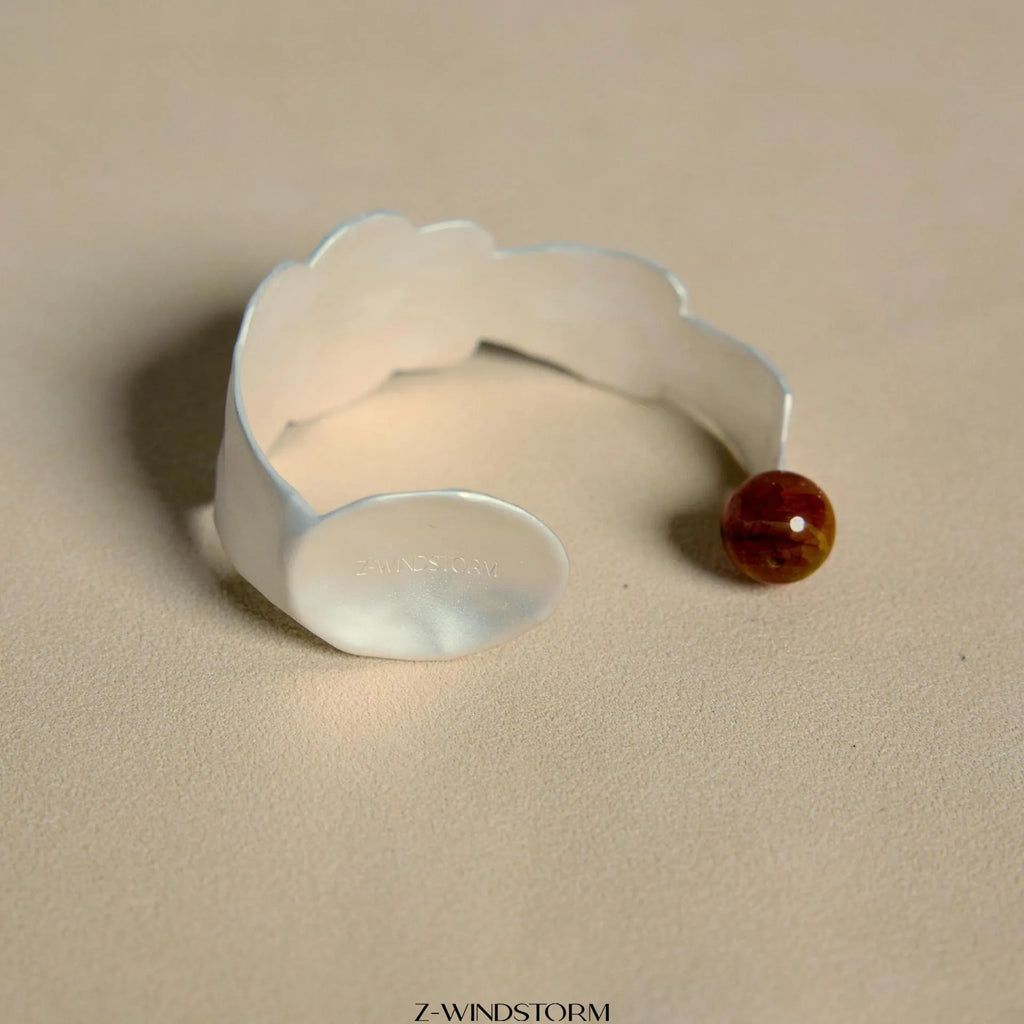 Electroplated alloy ring and bracelet set with diamond shape and small round spoon stewed pork motif