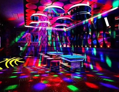 Black and white LED laser magic fan stage lighting equipment with dual projection effects