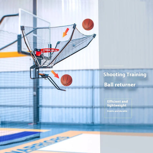 Automatic basketball training ball return device with cowhide leather and iron construction