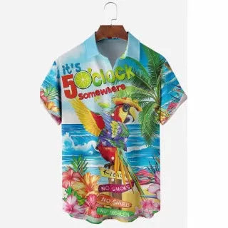 Men's slim fit camouflage short sleeve shirt in polyester available in six colours