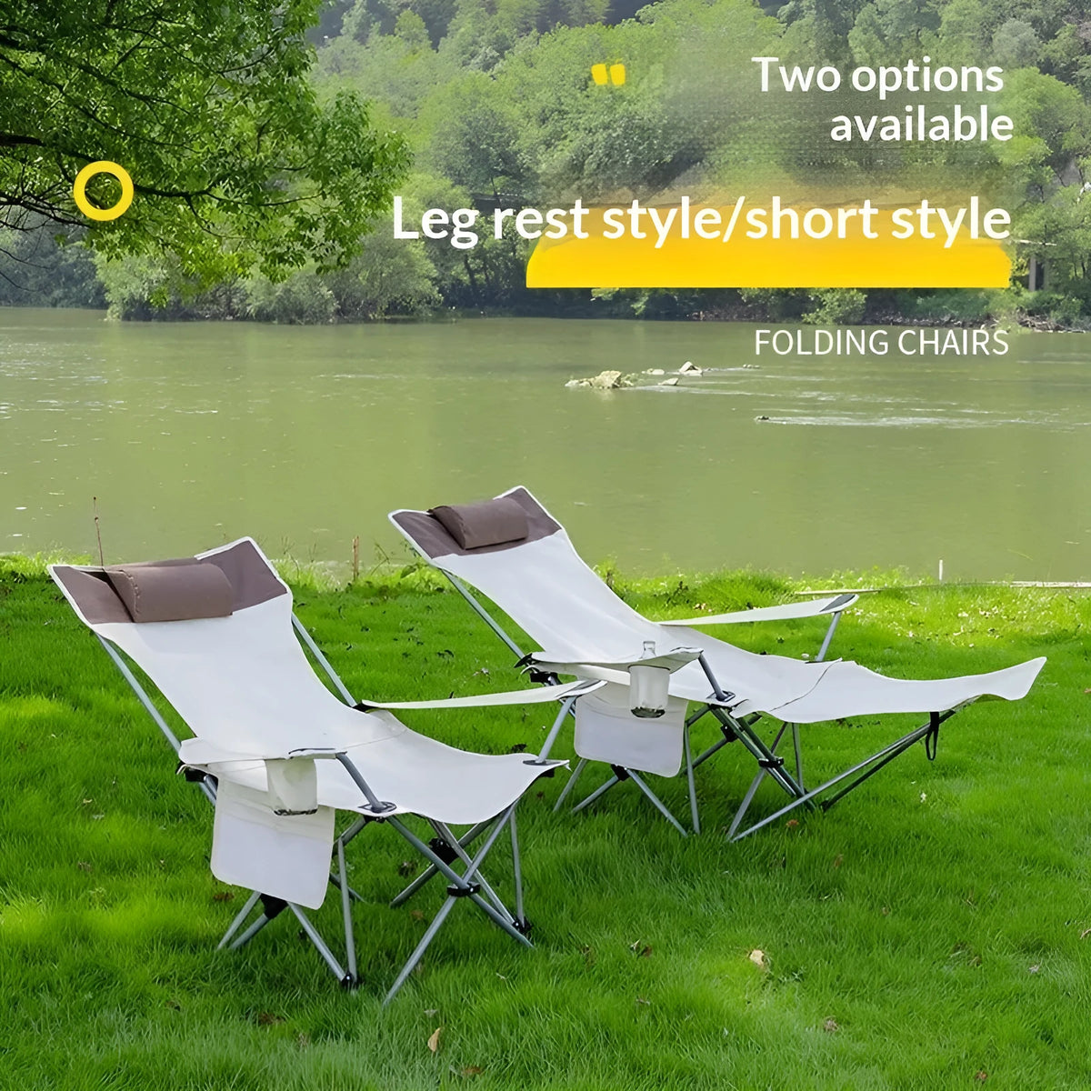 Portable folding outdoor office nap recliner chair in Beige