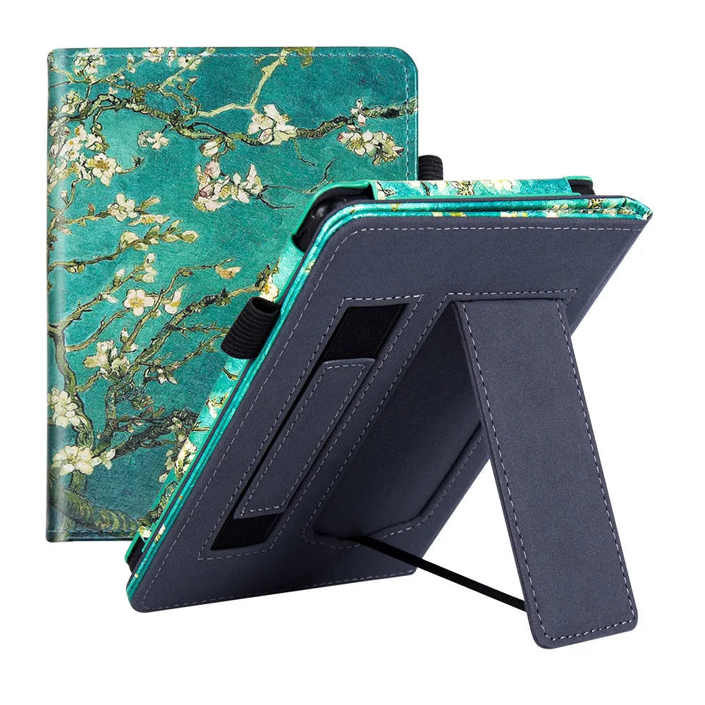 Kindle Paperwhite 5 leather case with built-in wrist strap in assorted colours