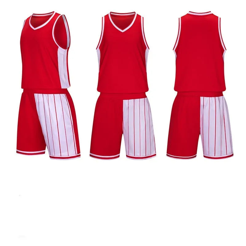 Men's basketball uniform set with quick-dry top and shorts in blue colour.