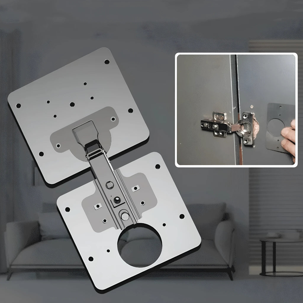 Stainless steel hinge repair installer with screws for cabinet door fixing